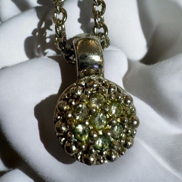 DIOR Multi-Chain Link Silver Choker Necklace and Small Rhinestone Charm Necklace - Picture 15 of 16